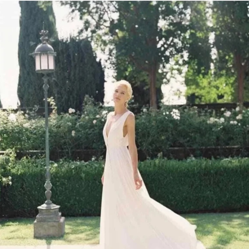 Joanna August Joplin Covered Button Wedding Gown Dress